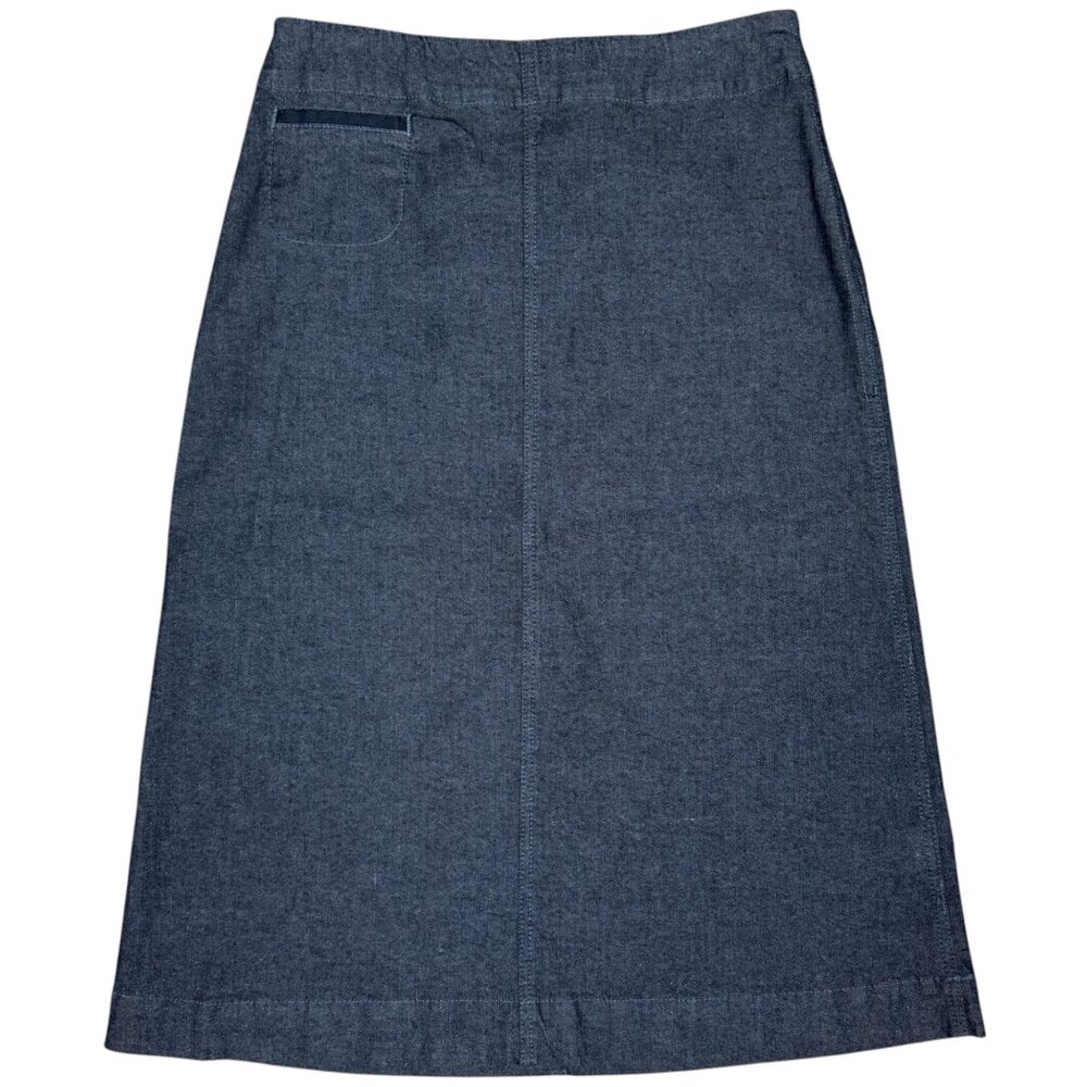 EUC Women's EILEEN FISHER Long A-Line Denim Black Skirt | Size‎ S